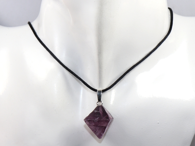fluorite with cord or silver 925