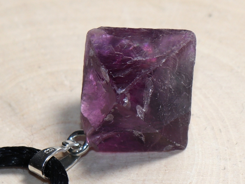 fluorite with cord or silver 925