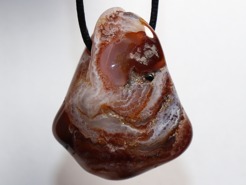 fire agate with cord or silver 925