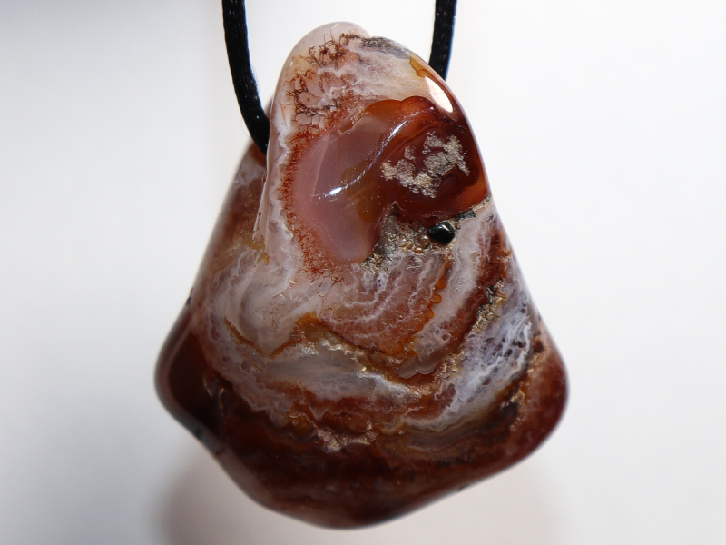 fire agate with cord or silver 925