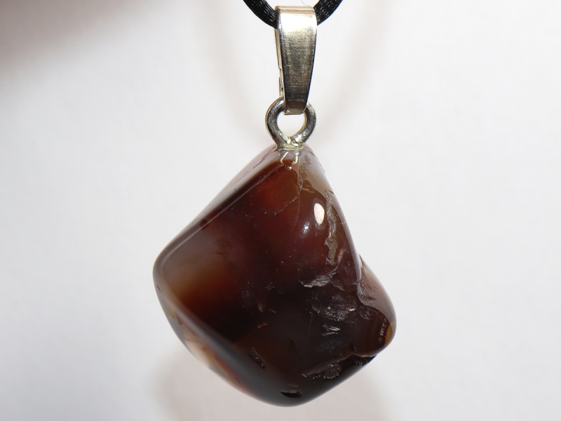 fire agate with cord or silver 925