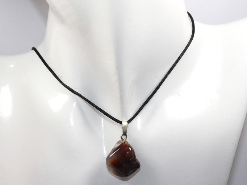 fire agate with cord or silver 925