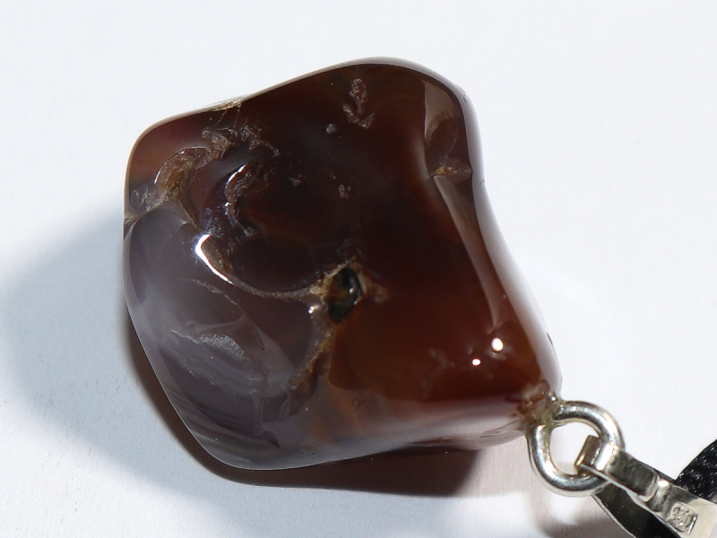 fire agate with cord or silver 925