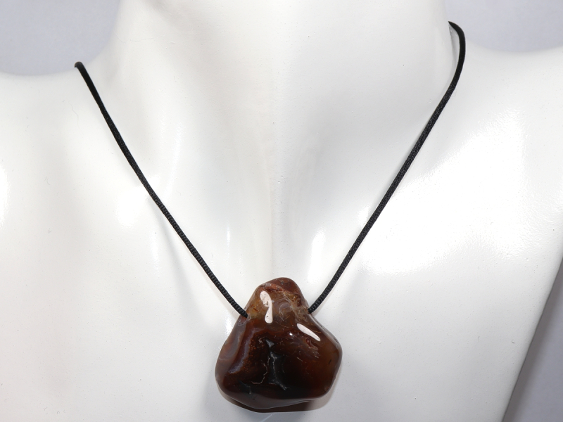 fire agate with cord or silver 925