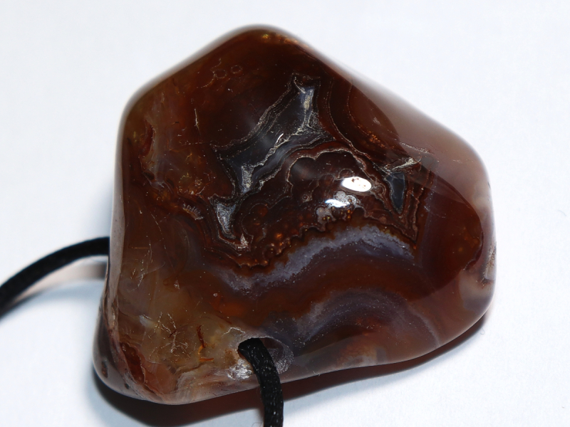 fire agate with cord or silver 925