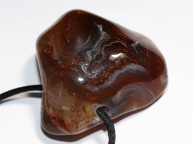 fire agate with cord or silver 925