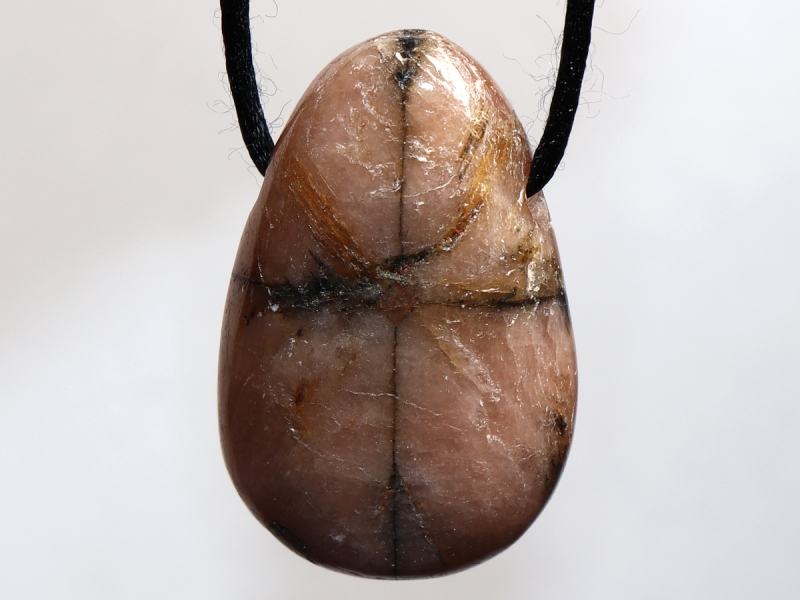cross stone with cord or silver 925