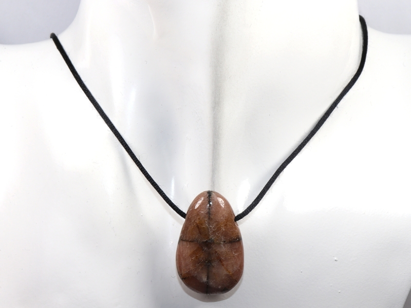 cross stone with cord or silver 925