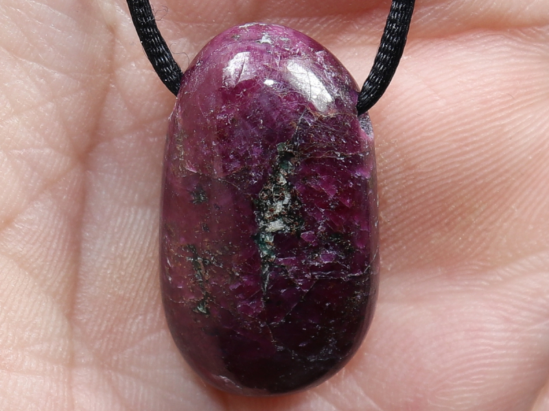ruby with cord or silver 925
