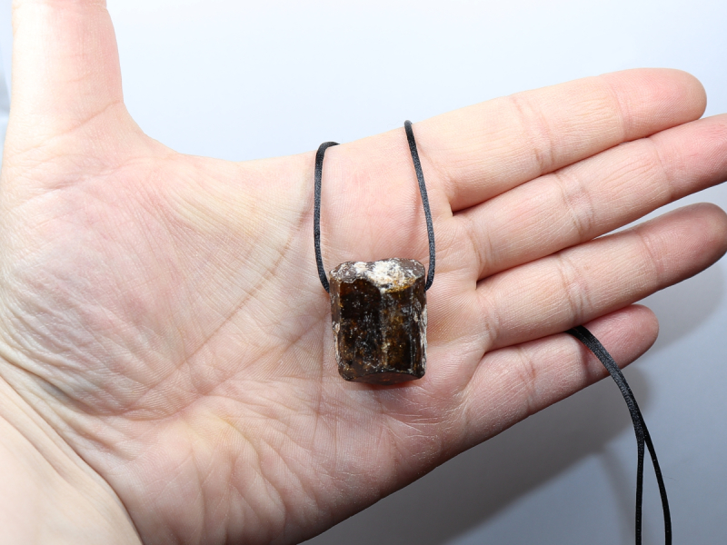 brown tourmaline (Dravite) with cord or silver 925