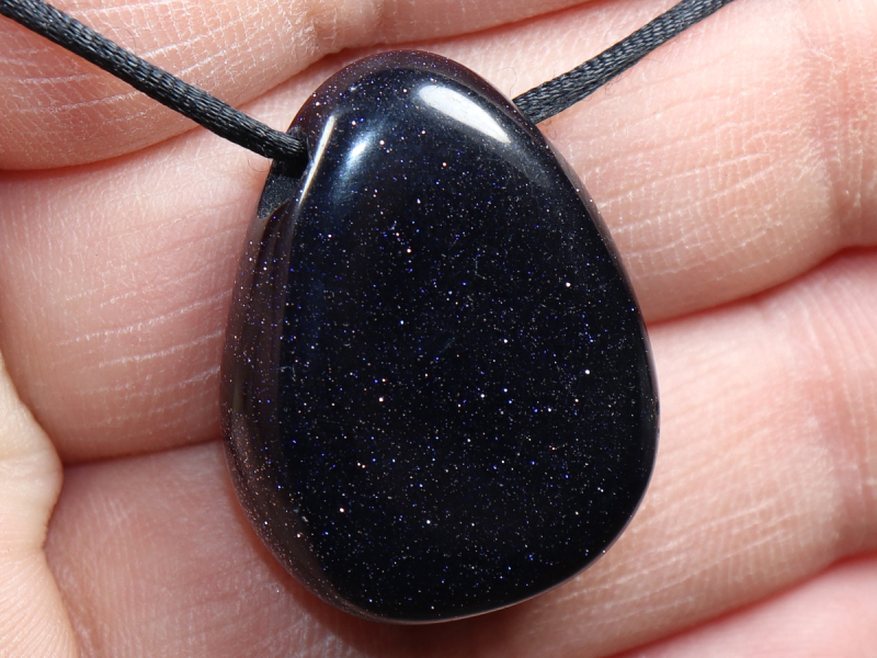 blue sandstone with cord or silver 925