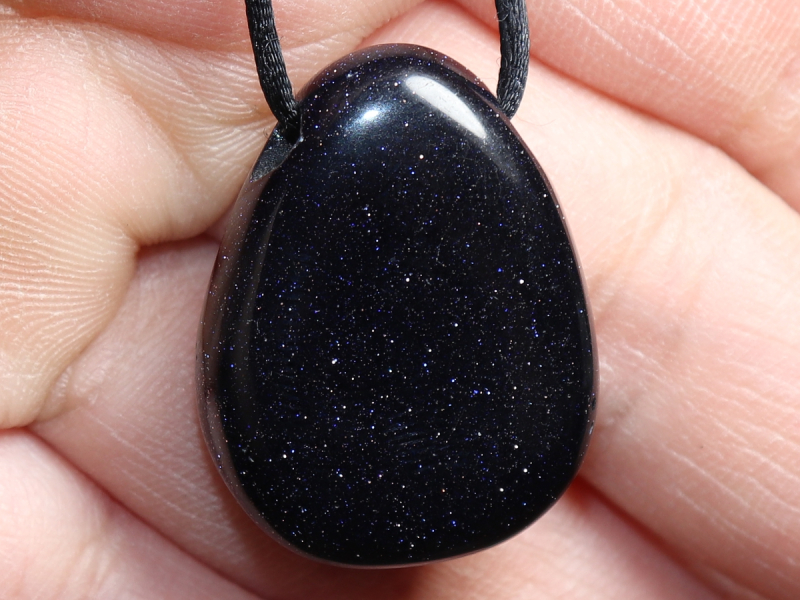 blue sandstone with cord or silver 925