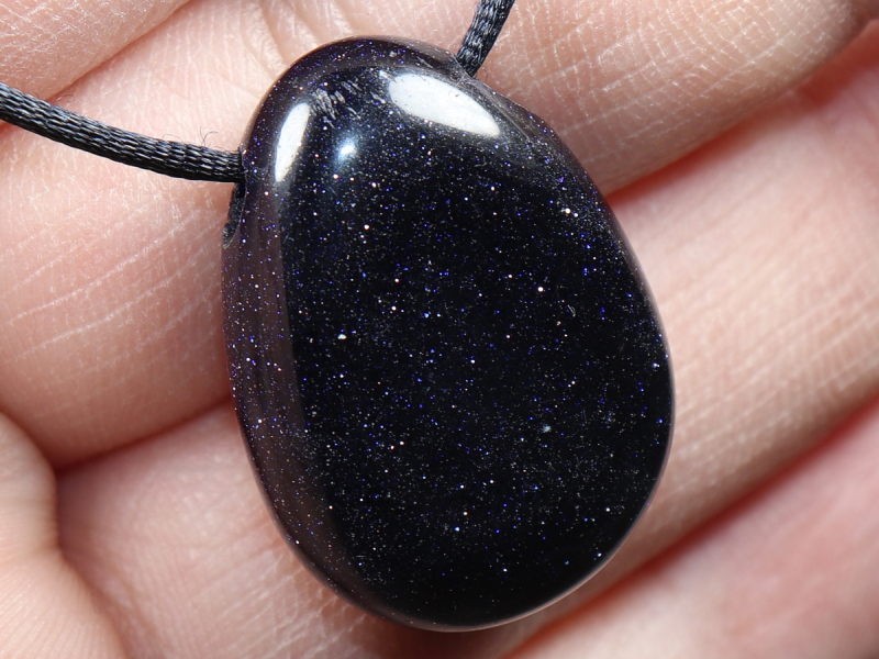 blue sandstone with cord or silver 925