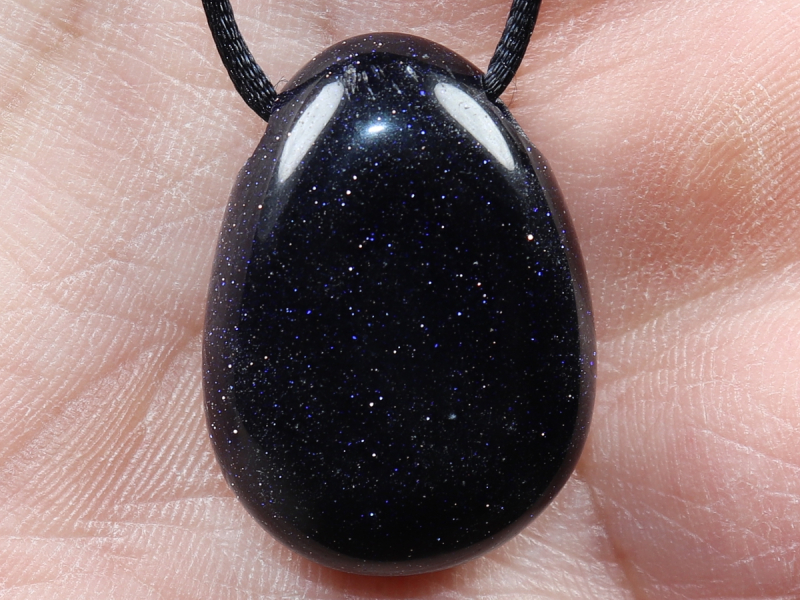blue sandstone with cord or silver 925