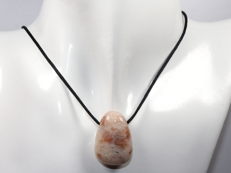 sunstone with cord or silver 925