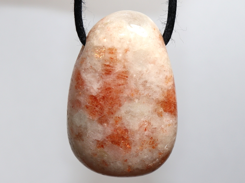 sunstone with cord or silver 925
