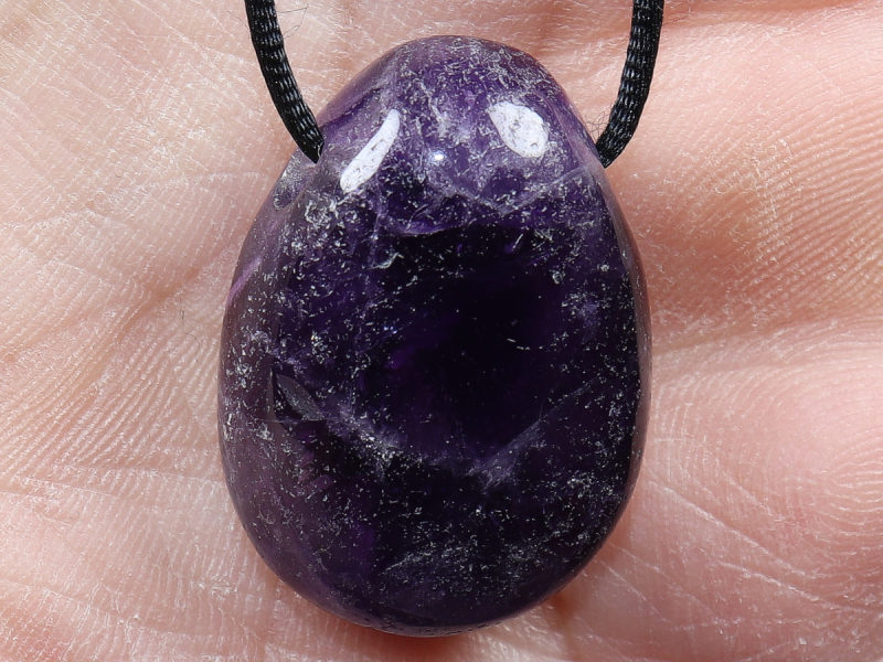 amethyst with cord or silver 925