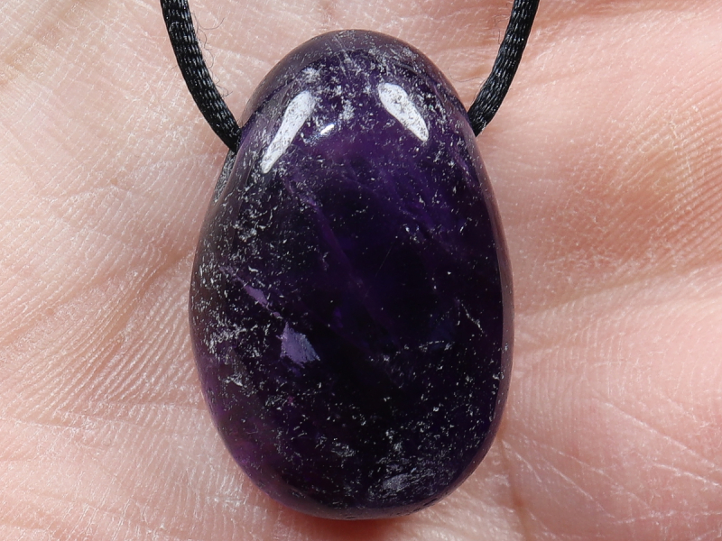 amethyst with cord or silver 925