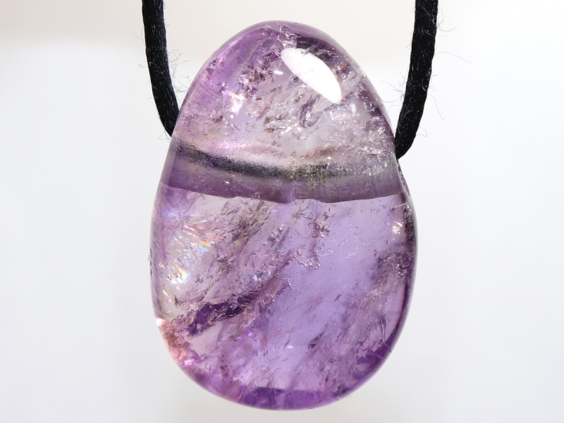 ametrine with cord or silver 925