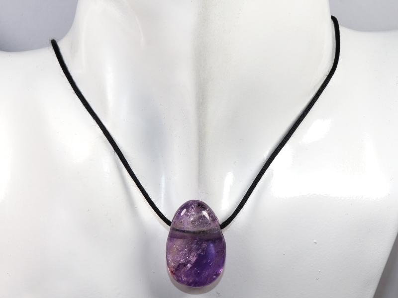 ametrine with cord or silver 925