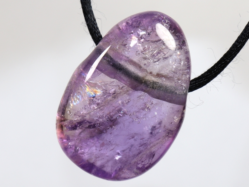 ametrine with cord or silver 925