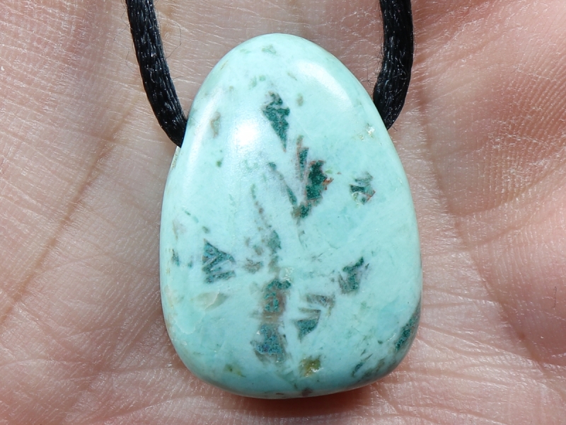 chrysocolla with cord or silver 925
