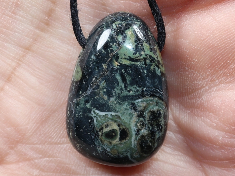 kambaba rhyolite with cord or silver 925