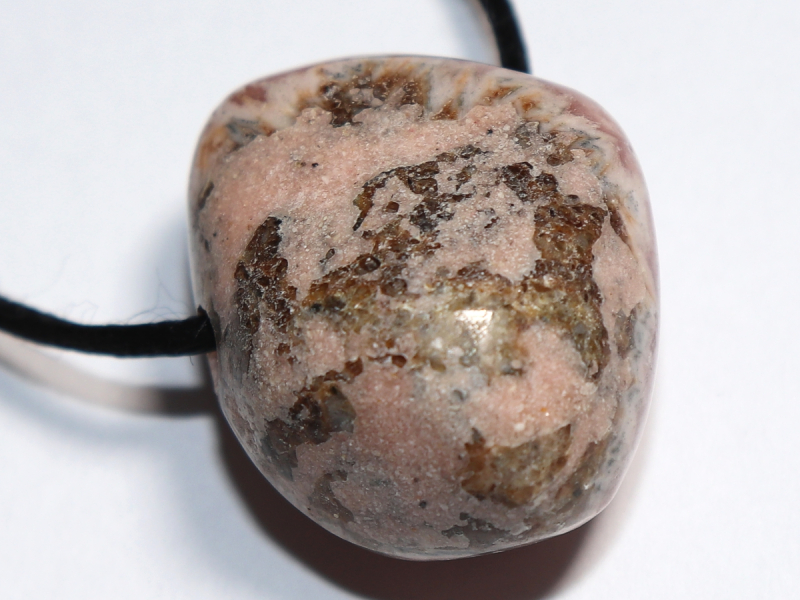 rhodochrosite with cord or silver 925