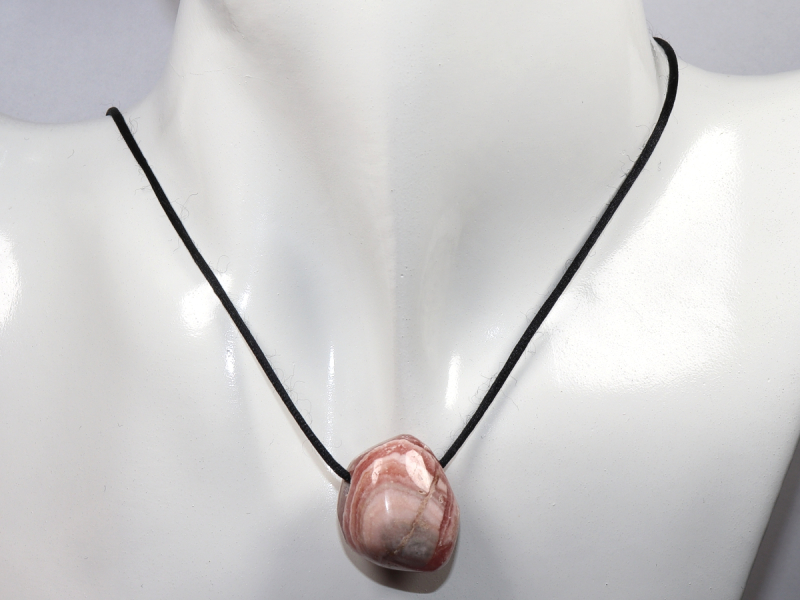 rhodochrosite with cord or silver 925