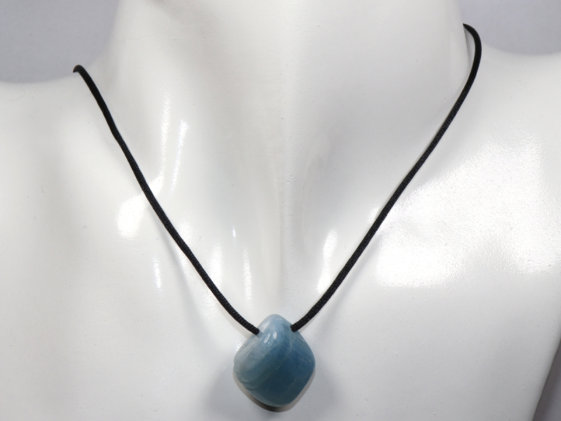 aquamarine with cord or silver 925