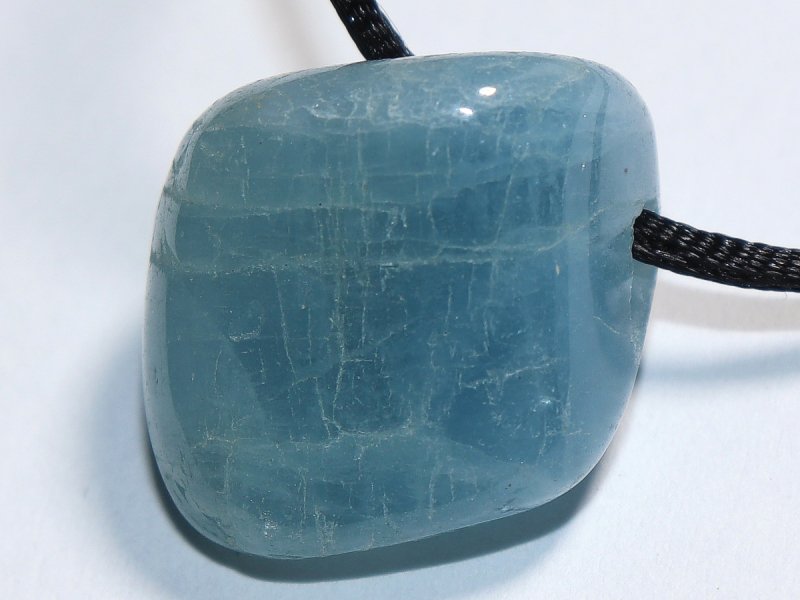 aquamarine with cord or silver 925