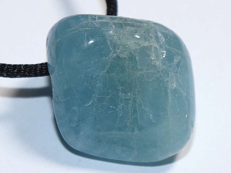 aquamarine with cord or silver 925