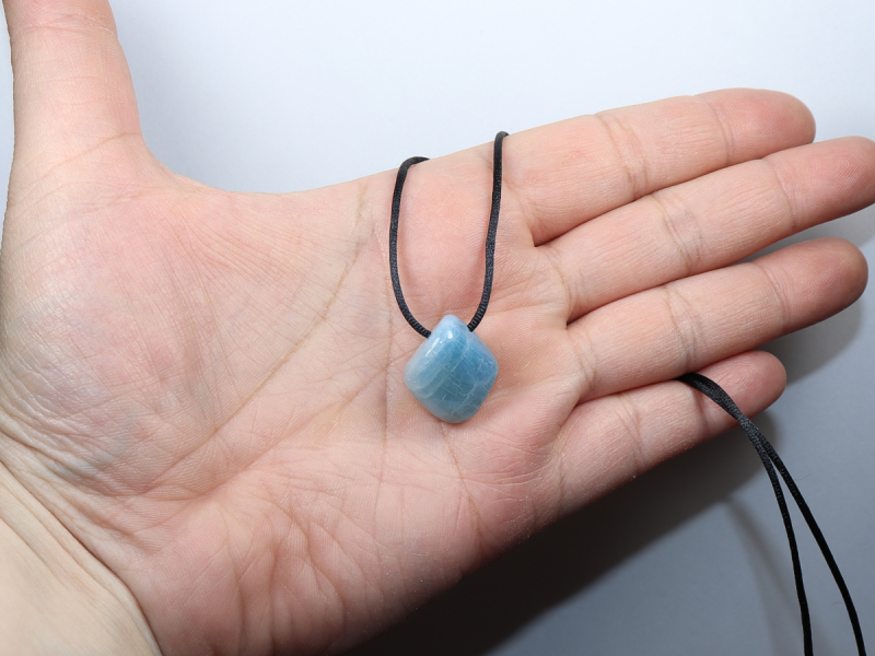 aquamarine with cord or silver 925