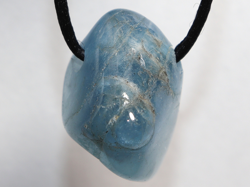 aquamarine with cord or silver 925