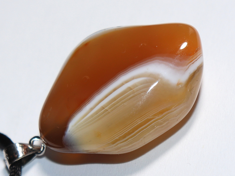 Botswana agate with cord or silver 925