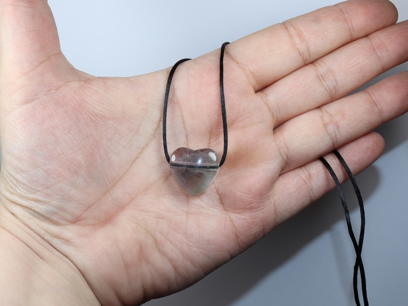 fluorite with cord or silver 925