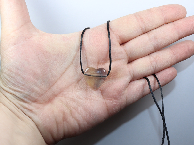 fluorite with cord or silver 925