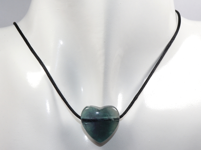 fluorite with cord or silver 925