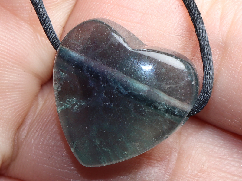 fluorite with cord or silver 925