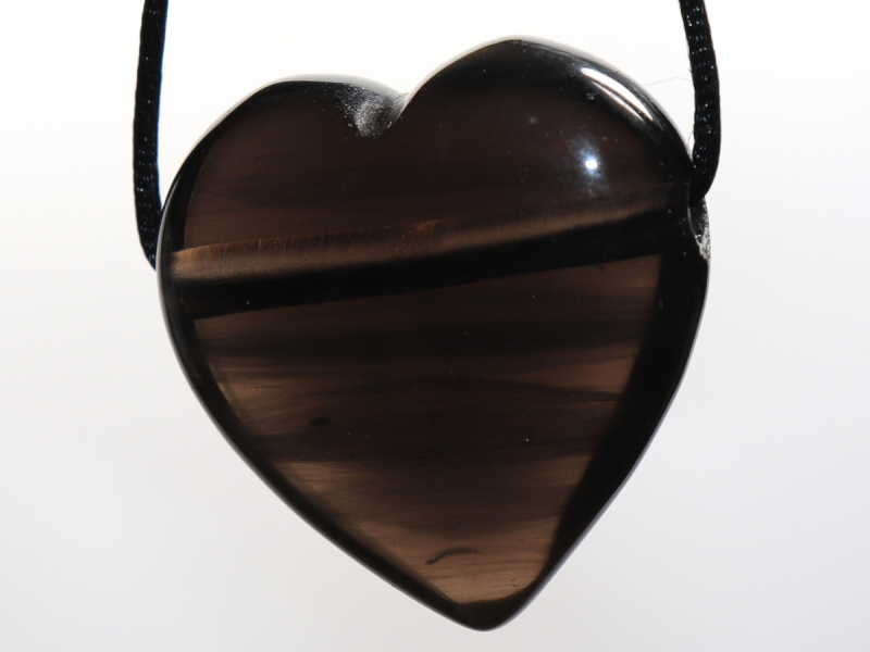 lamellated obsidian with cord or silver 925