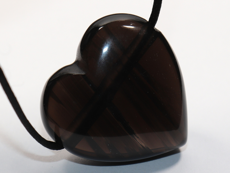 lamellated obsidian with cord or silver 925