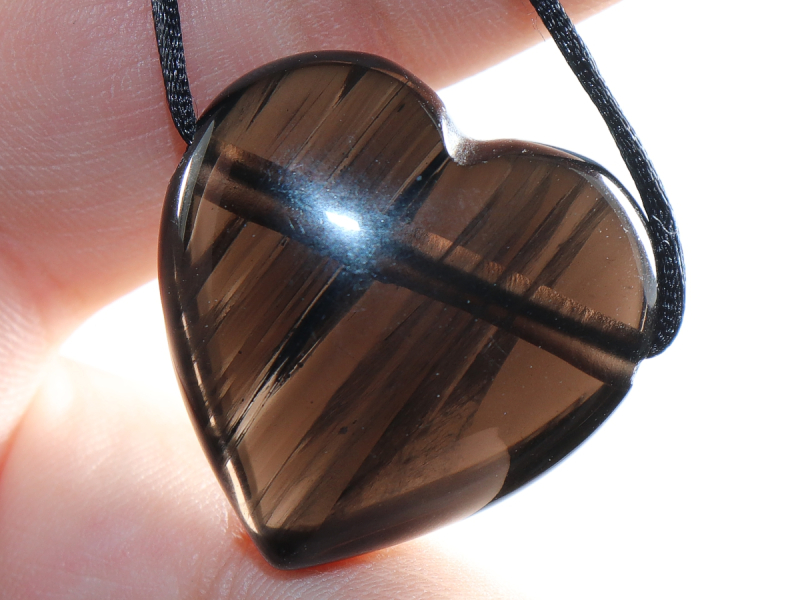 lamellated obsidian with cord or silver 925