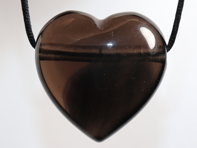 lamellated obsidian with cord or silver 925