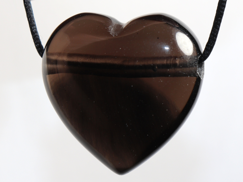 lamellated obsidian with cord or silver 925