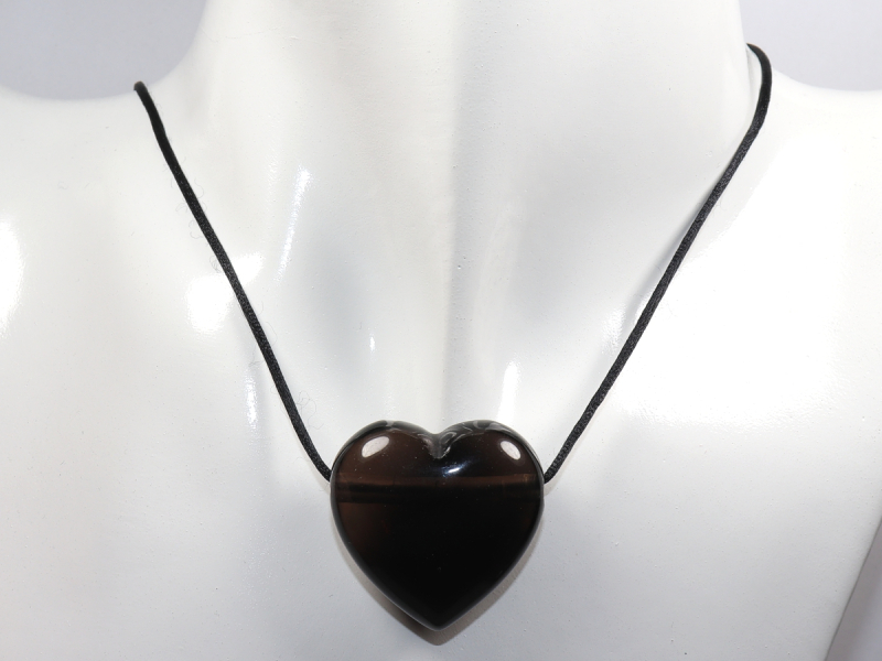 lamellated obsidian with cord or silver 925