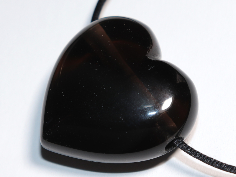 lamellated obsidian with cord or silver 925