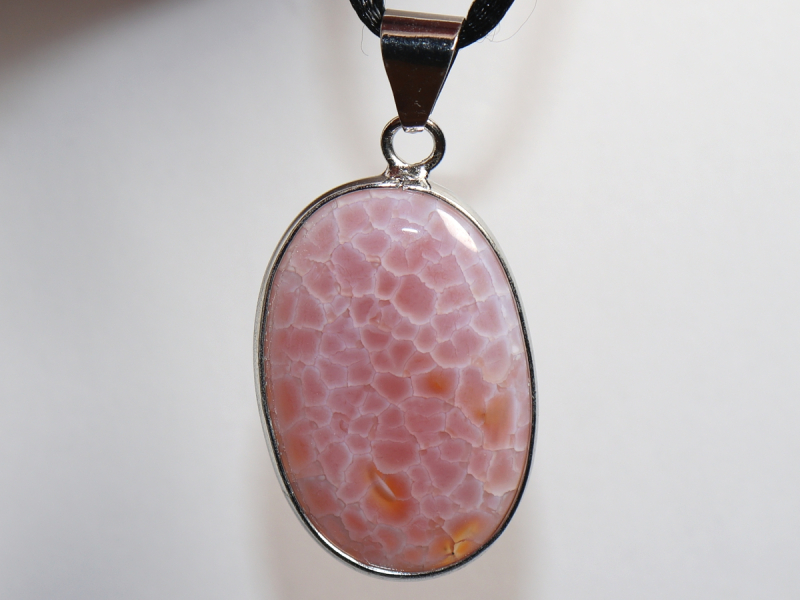 fire agate with cord or silver 925