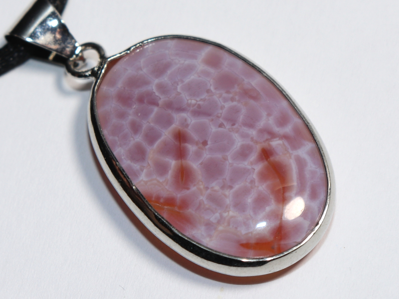 fire agate with cord or silver 925
