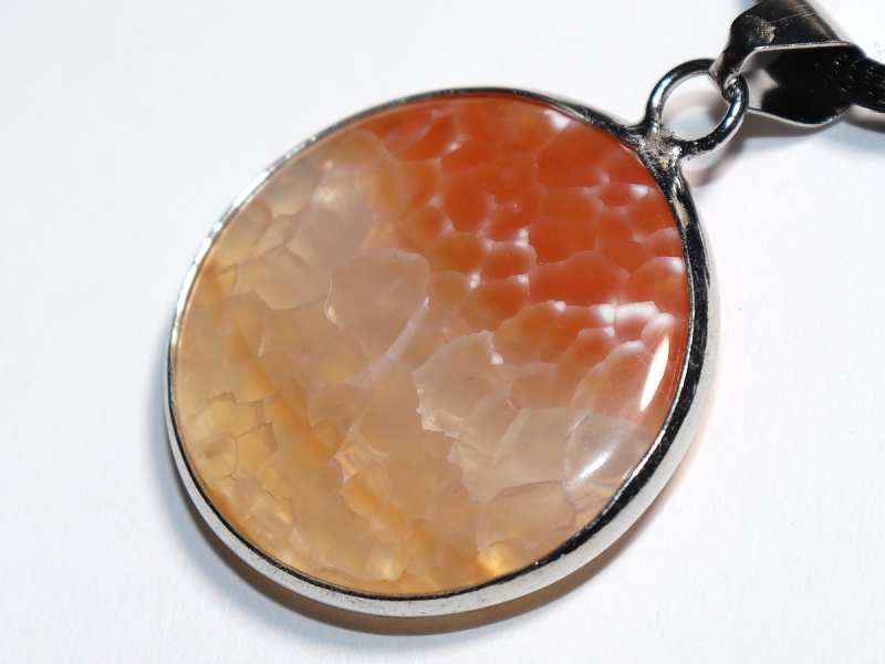 fire agate with cord or silver 925