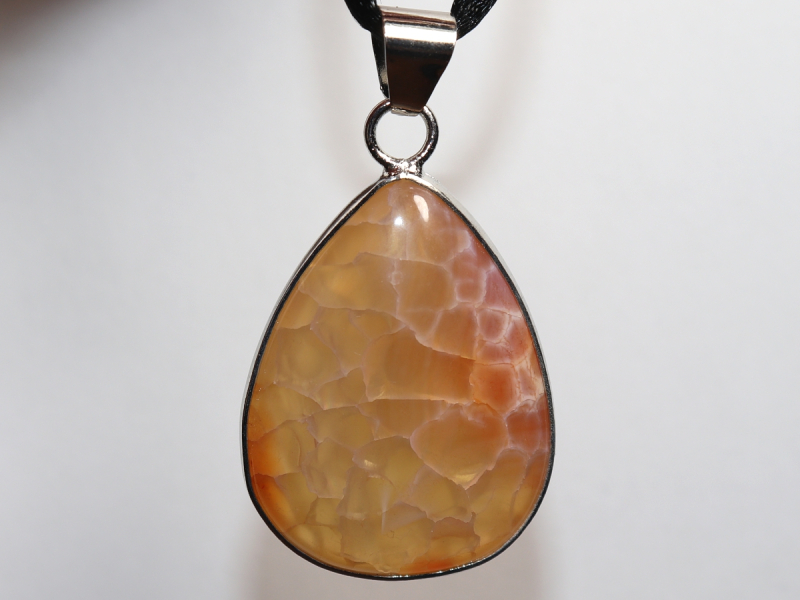fire agate with cord or silver 925